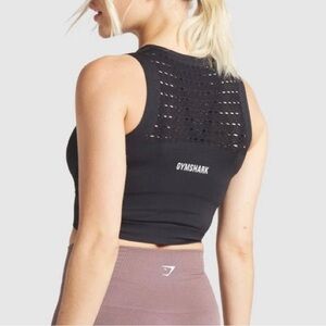 Gymshark Energy+ Seamless Crop Top -‎ Black
